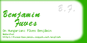 benjamin fuves business card