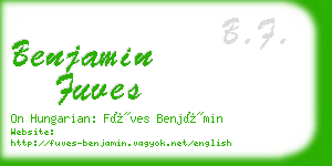 benjamin fuves business card